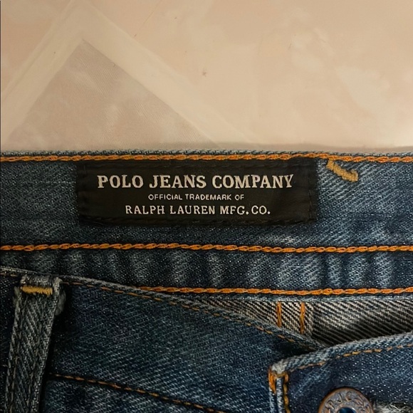 Polo Ralph Lauren Blue Straight Jeans with Classic Denim Style W38 L30 - Picture 2 of 6